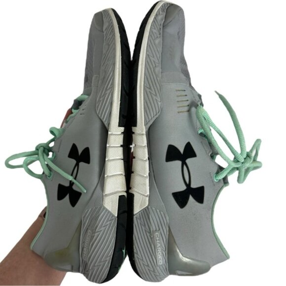 Under Armour Speedform Sneakers Running Shoes Womens Size 9 Grey Teal Athletic - Picture 8 of 12